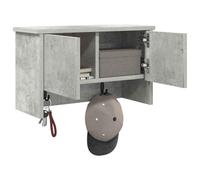 vidaXL Porte-Manteau Mural avec étagère Gris béton 50 x 20 x 30 cm, Rangement pour Couloir, Porte-Manteau Mural Moderne, Crochets rectangulaires, Design Minimaliste