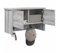 vidaXL Porte-manteau mural avec étagère Montage mural avec stockage avec porte Sonoma gris 50 x 20 x 30 cm