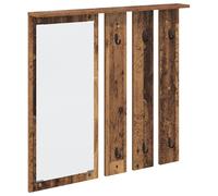 vidaXL Porte-manteau mural avec étagère Montage mural avec miroir Bois ancien 84 x 10 x 80 cm