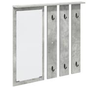 vidaXL Porte-manteau mural avec étagère Montage mural avec miroir Gris béton 84 x 10 x 80 cm