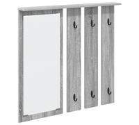 vidaXL Porte-manteau mural avec étagère Montage mural avec miroir Sonoma gris 84 x 10 x 80 cm