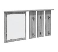 vidaXL Porte-manteau mural avec étagère Montage mural avec miroir Sonoma gris 85 x 10 x 45 cm