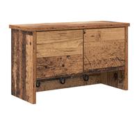 vidaXL Porte-manteau mural avec étagère Montage mural avec stockage avec porte Bois ancien 50 x 20 x 30 cm