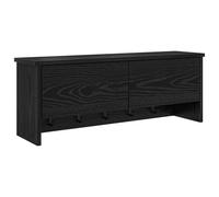 vidaXL Porte-manteau mural avec étagère Montage mural avec stockage avec porte Chêne noir 80 x 20 x 30 cm