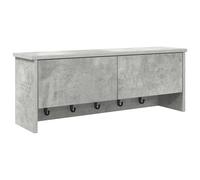vidaXL Porte-manteau mural avec étagère Montage mural avec stockage avec porte Gris béton 80 x 20 x 30 cm