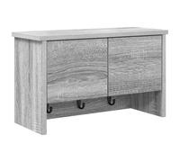 vidaXL Porte-manteau mural avec étagère Montage mural avec stockage avec porte Sonoma gris 50 x 20 x 30 cm