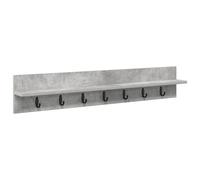 vidaXL Porte-Manteau Mural avec étagère Gris béton 100 x 10.5 x 18 cm, Meubles d'entrée, Crochets Modernes, Rangement Pratique, Organisateur Polyvalent, étagère Murale, déco de Couloir Tendance