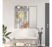 vidaXL Porte-manteau mural avec stockage avec miroir Gris Béton 100 x 10 x 100 cm