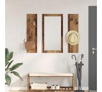 vidaXL Porte-manteau mural avec stockage avec miroir Vieux bois 96 x 1,5 x 90 cm