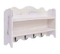 vidaXL Porte-manteau mural Blanc 50x10x30 cm Bois