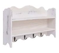 vidaXL Porte-manteau mural Blanc 50x10x30 cm Bois