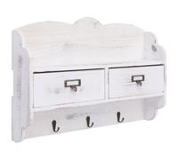 vidaXL Porte-manteau mural Blanc 50x10x34 cm Bois
