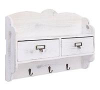 vidaXL Porte-manteau mural Blanc 50x10x34 cm Bois Blanc G