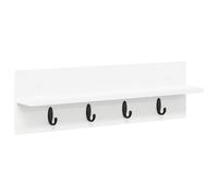 vidaXL Porte-Manteau Mural Blanc 60 x 10.5 x 18 cm Bois d'ingénierie, Meubles d'entrée, Crochets Modernes, Rangement Pratique, Organisateur Polyvalent, étagère Murale, déco de Couloir Tendance