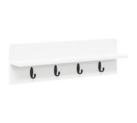 vidaXL Porte-manteau mural Blanc 60 x 10,5 x 18 cm Bois d'ingénierie, Rangement mural élégant, organisateur de manteaux rectangulaire moderne, étagère minimaliste, porte-manteaux pratique