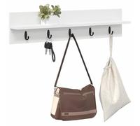 vidaXL Porte-Manteau Mural Blanc 80 x 10,5 x 18 cm Bois d'ingénierie, Rangement Mural élégant, Organisateur de Manteaux rectangulaire Moderne, étagère Minimaliste, Porte-Manteaux Pratique