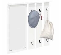 vidaXL Porte-Manteau Mural Blanc 84 x 10 x 80 cm Bois d'ingénierie, Cintre élégant, Moderne, Mural Pratique, Crochets Gain de Place pour Couloir, Solution de Rangement Minimaliste