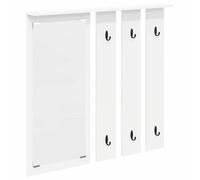 vidaXL Porte-Manteau Mural Blanc 84 x 10 x 80 cm Bois d'ingénierie, Organisateur d'entrée, Porte-Manteau rectangulaire, Crochets muraux pour Un Espace Compact, Solution Moderne pour Le Hall