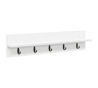 vidaXL Porte-manteau mural blanc avec espace de rangement en aggloméré, 80 x 10,5 x 18 cm, design moderne, finition mate.