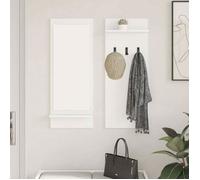 VIDAXL Porte-manteau mural blanc avec étagères intégrées 70 x 10 x 90 cm - meuble d'entrée contemporain