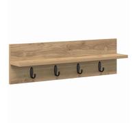 vidaXL Porte-Manteau Mural Chêne Artisanal 60 x 10,5 x 18 cm, Rangement Mural élégant, Organisateur de Manteaux rectangulaire Moderne, étagère Minimaliste, Porte-Manteaux Pratique