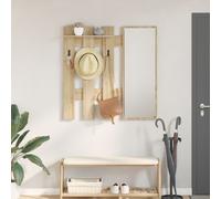 vidaXL Porte-Manteau Mural avec Miroir Chêne Sonoma 100 x 10 x 100 cm, Cinta, Porte-Manteau Moderne, Étagères murales, Déco Pratique, Meubles Gain de Place, Élégants Accessoires pour l'entrée