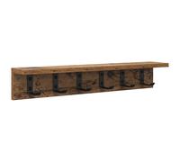 vidaXL Porte-Manteau Mural en Bois Ancien, 60 x 10,5 cm. Il a des Crochets en métal et Un Style Moderne. C'est Un Organisateur de Couloir Qui se nettoie Facilement. Il Faut Assembler Le Meuble, et il