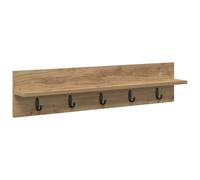 vidaXL Porte-manteau mural en chêne artisanal, 80 x 10,5 x 18 cm - Organisateur de rangement moderne pour couloir avec crochets et étagères. Système de meubles pratique et peu encombrant pour votre