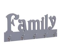Porte manteau mural FAMILY Gris 74x29,5 cm Gris G