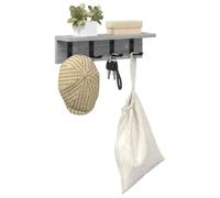vidaXL Porte-manteau mural Gris Sonoma 40 x 10,5 x 10,5 cm, Porte-manteau mural moderne, organisateur gain de place, étagère pratique avec crochets