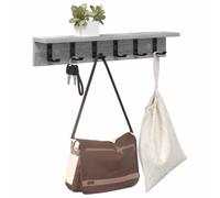 vidaXL Porte-Manteau Mural Gris Sonoma 60 x 10,5 x 10,5 cm, Porte-Manteau Mural Moderne, Organisateur Gain de Place, étagère Pratique avec Crochets