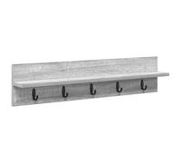 vidaXL Porte-manteau mural gris Sonoma, fabriqué à partir de bois, dimensions 80 x 10,5 x 18 cm.