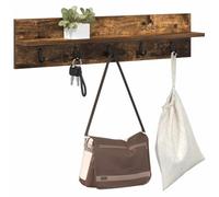 vidaXL Porte-Manteau Mural Montage Mural Chêne fumé 80 x 10,5 x 18 cm, Rangement Mural élégant, Organisateur de Manteaux rectangulaire Moderne, étagère Minimaliste, Porte-Manteaux Pratique