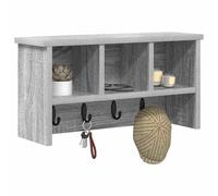vidaXL Porte-Manteau Mural Montage Mural Gris Sonoma 50 x 16 x 26 cm