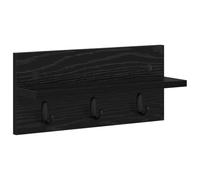 vidaXL Porte-manteau mural noir et chêne 40 x 10,5 x 18 cm, fabriqué en bois dérivé du bois, design moderne et pratique avec crochets et étagères peu encombrantes.