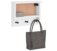 vidaXL Porte-manteau mural SANDNES blanc 45x12x35 cm bois massif pin