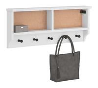 vidaXL Porte-manteau mural SANDNES blanc 87x12x35 cm bois massif pin
