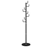 vidaXL Porte-manteau noir 183 cm fer enduit de poudre
