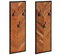 vidaXL Porte-manteaux 2 pcs 35x1x90 cm bois massif acacia