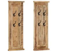 vidaXL Porte-manteaux 2 pcs Bois massif de manguier 38x100 cm 337853