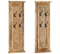 vidaXL Porte-manteaux 2 pcs Bois massif de manguier 38x100 cm 337853