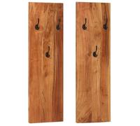 vidaXL Porte-manteaux muraux 2 pcs 36 x 3 x 110 cm Bois d'acacia massif