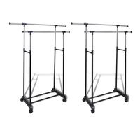 vidaXL Porte-manteaux rÃ©glables 2 pcs 2 rails d'accrochage