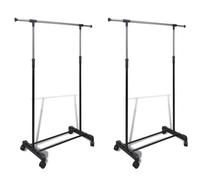 vidaXL Porte-manteaux réglables 2 pcs 1 rail d'accrochage
