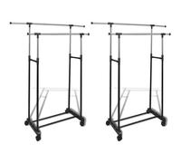 Vidaxl Porte-Manteaux Rã©Glables 2 Pcs 2 Rails D'accrochage