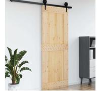 vidaXL Porte NARVIK Naturel 90 x 210 cm Bois de pin massif, Porte rectangulaire moderne, en pin massif, gain de place, séparation de pièces pratique, design contemporain