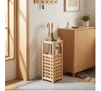 vidaXL Porte-parapluie 247104 en bois de noyer massif 18 x 18 x 50 cm