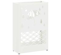 vidaXL Porte-Parapluie Blanc 28 x 12 x 41 cm Acier, Porte-Parapluie stylé, étagère rectangulaire en Acier, Organisateur Moderne, Accessoire d'entrée Minimaliste