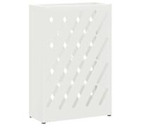 vidaXL Porte-Parapluie Blanc 28 x 12 x 41 cm Acier, Porte-Parapluie stylé, étagère rectangulaire en Acier, Organisateur Moderne, Accessoire d'entrée Minimaliste