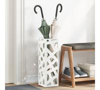 vidaXL Porte-Parapluie Blanc Métal Standard